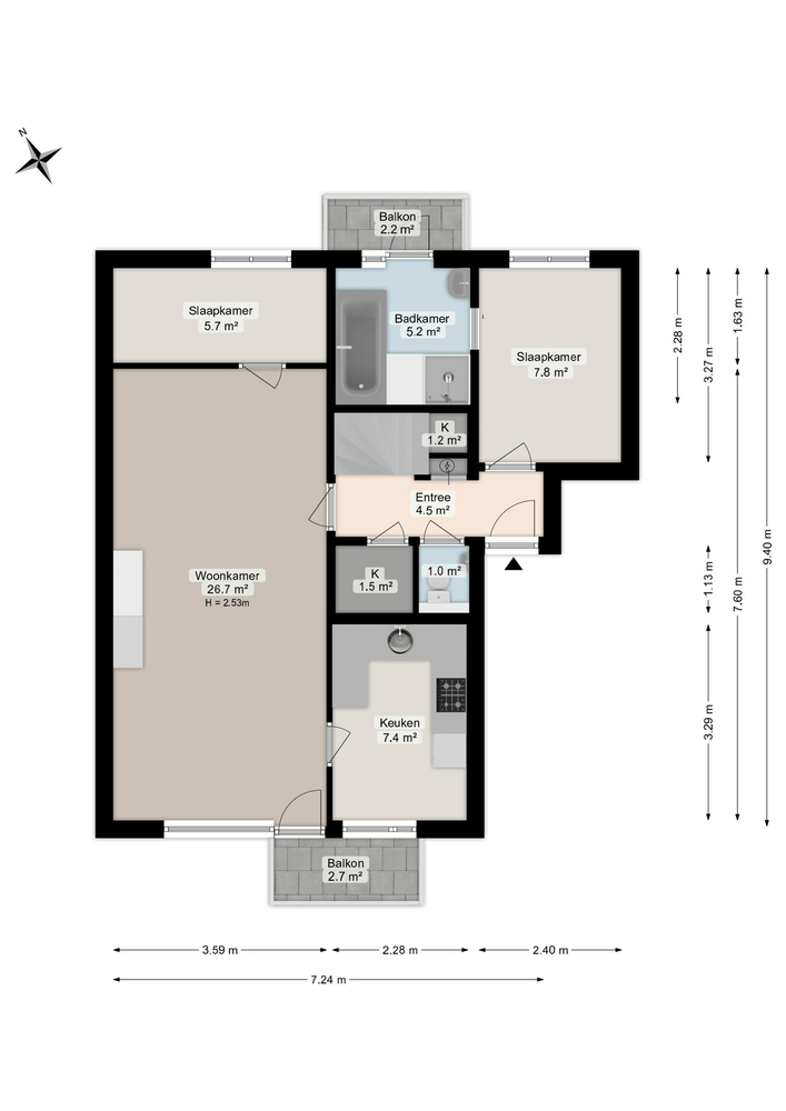 Oosterpark 65, 9404 BE Assen - € 245.000 k.k. - Boekholt & partners makelaars Assen
